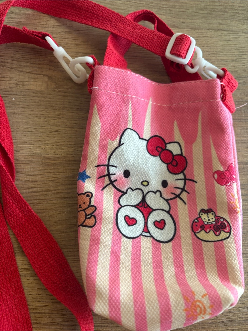 Hello Kitty Pink and Red Kids Crossbody Pouch Shoulder Bag